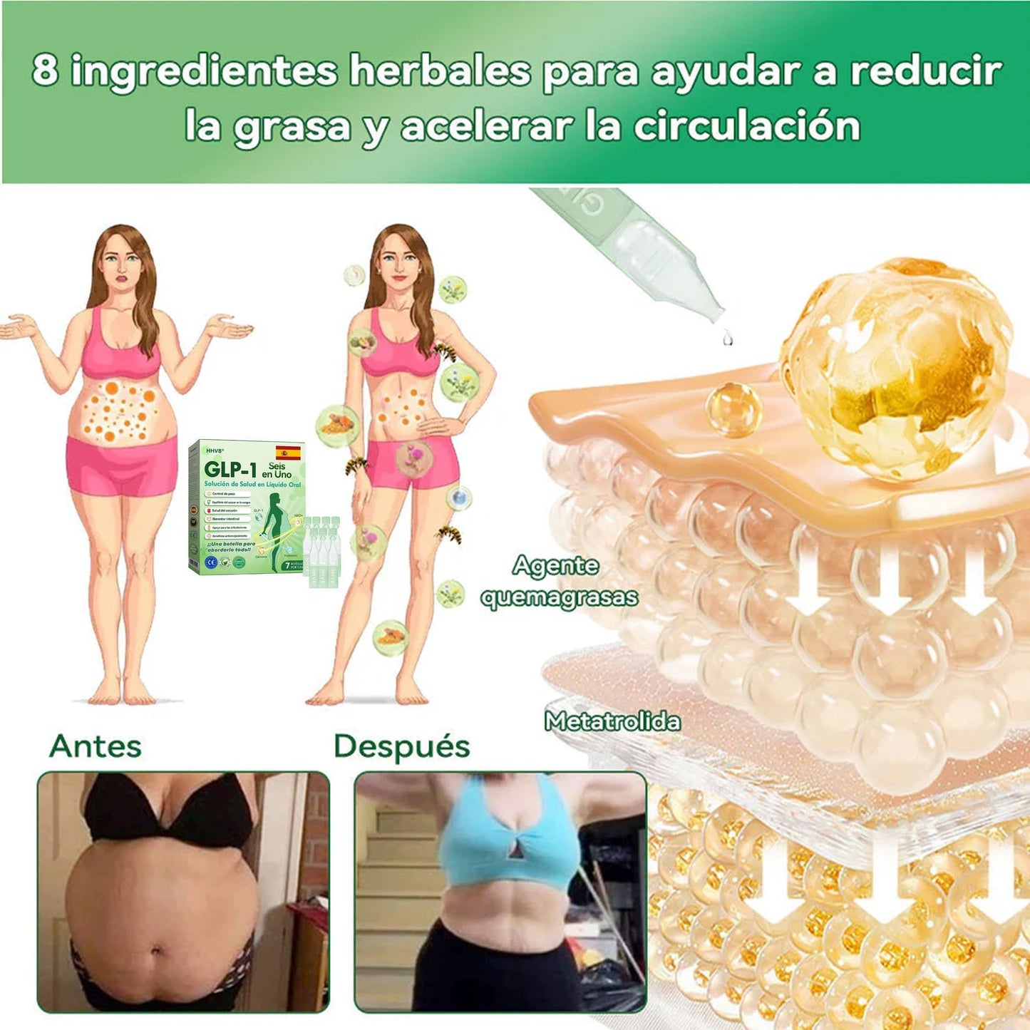 🔥Tienda Oficial | 𝙃𝐻𝑉𝖡®✨𝑺𝒐𝒍𝒖𝒄𝒊ó𝒏 𝒐𝒓𝒂𝒍 𝒍í𝒒𝒖𝒊𝒅𝒂 𝑮𝑳𝑷-1 𝒔𝒆𝒊𝒔 𝒆𝒏 𝒖𝒏𝒐 (Solo una dosis al día, cambios visibles en 7 días) 🌿 Para obesidad, salud cardiovascular, diabetes, apnea del sueño, problemas articulares y más